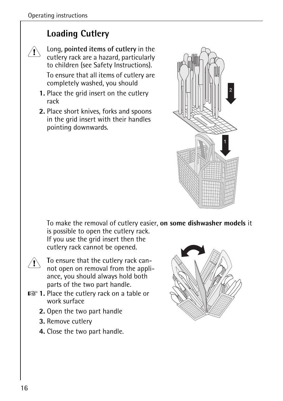 Loading cutlery | AEG OKO_FAVORIT 6281 I User Manual | Page 16 / 44