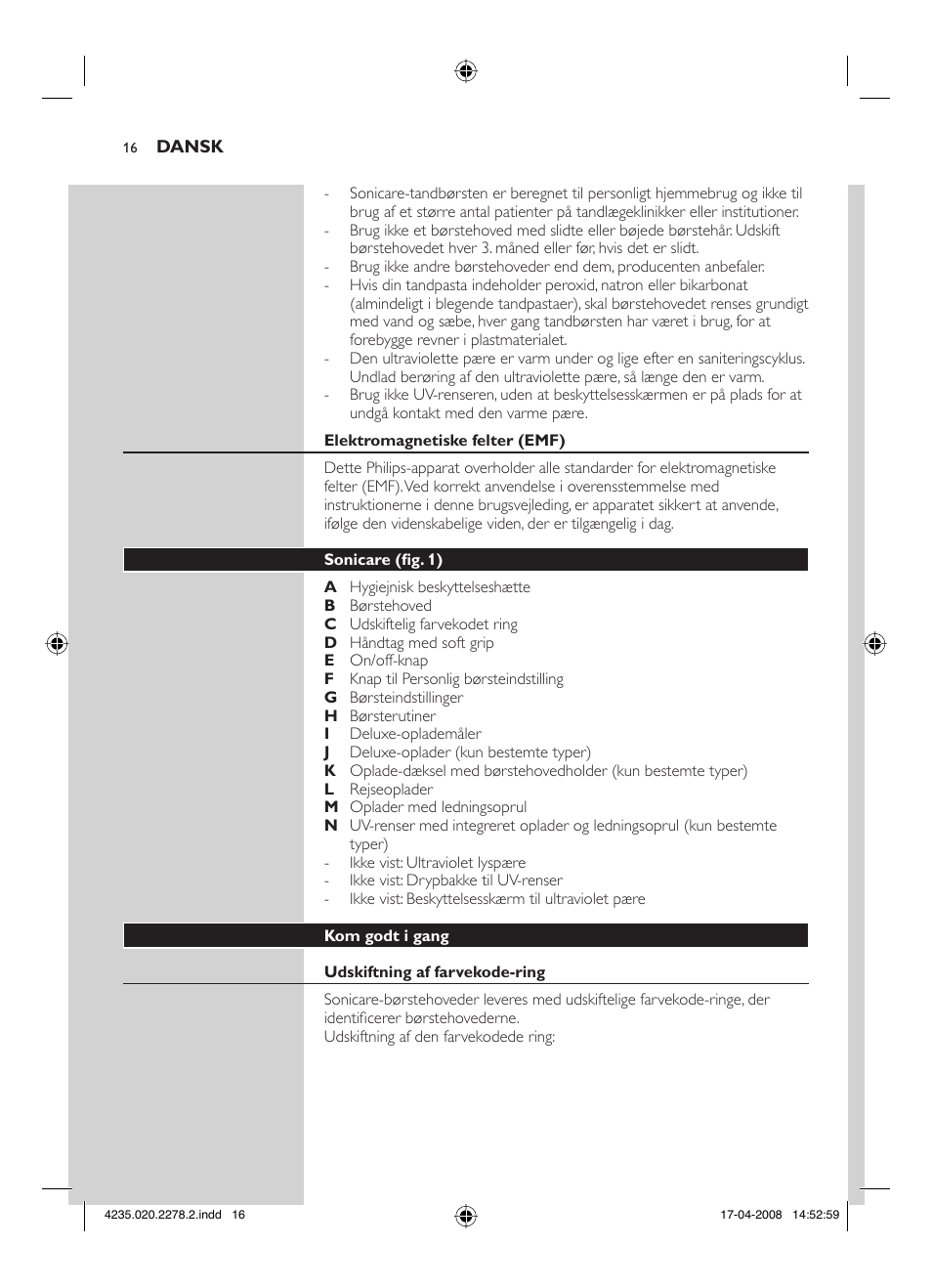 Philips Sonicare FlexCare Cepillo dental sónico recargable User Manual | Page 16 / 96