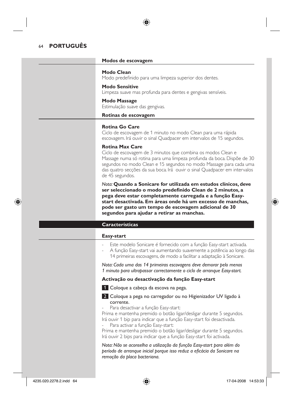 Philips Sonicare FlexCare Cepillo dental sónico recargable User Manual | Page 64 / 96