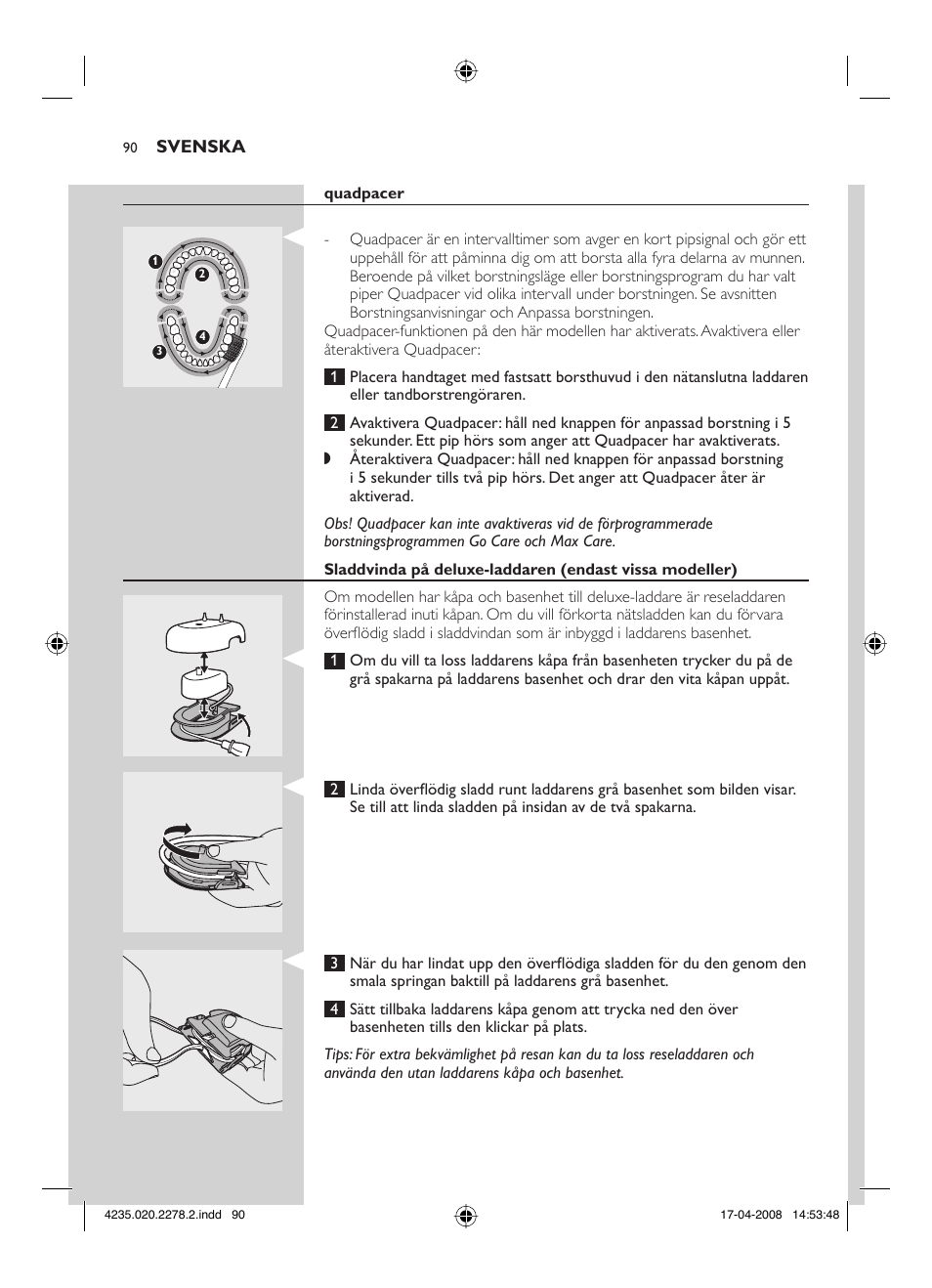 Philips Sonicare FlexCare Cepillo dental sónico recargable User Manual | Page 90 / 96