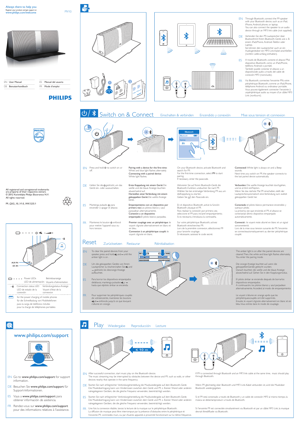 Philips Fidelio altavoz portátil inalámbrico User Manual | 2 pages