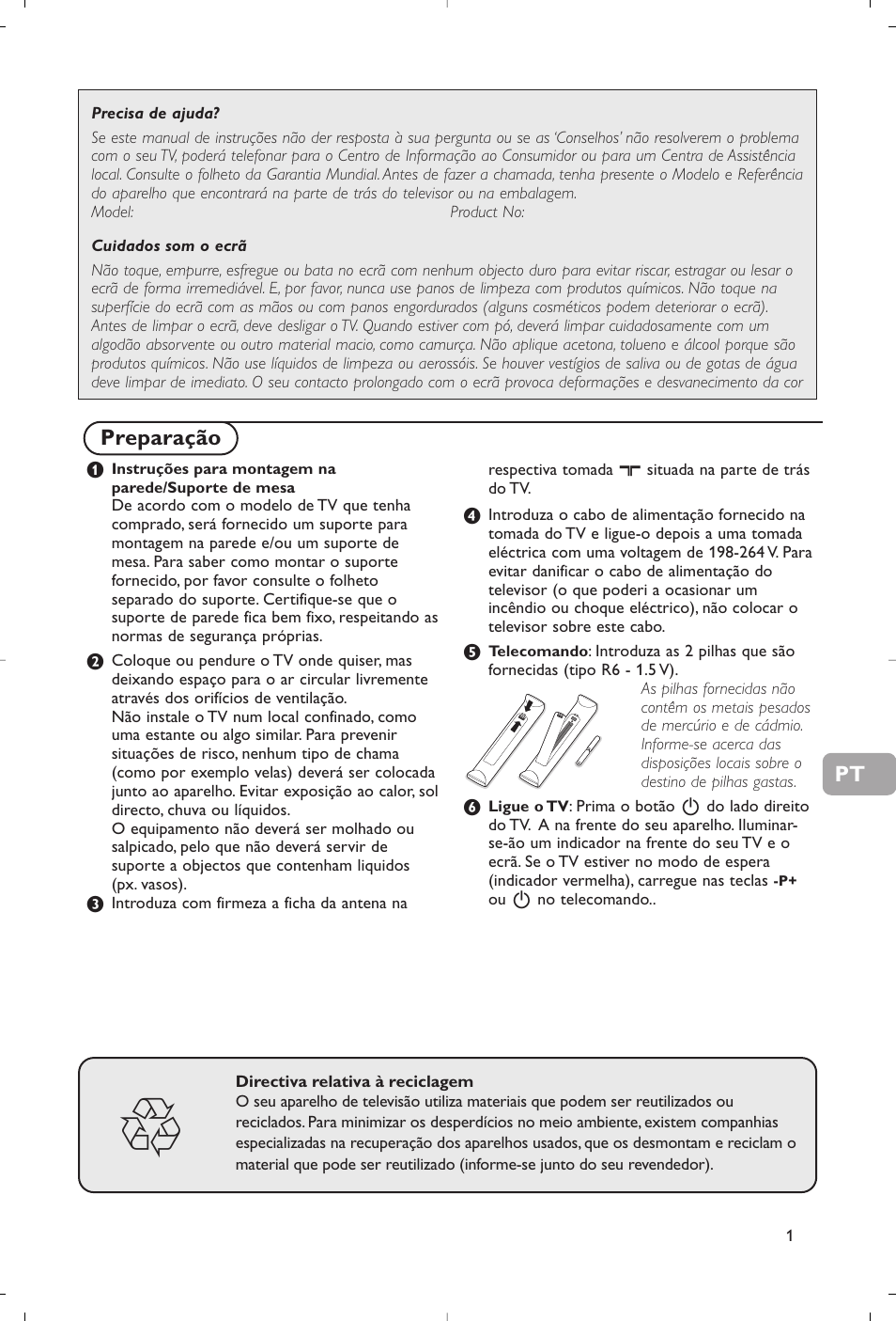 Preparação | Philips Flat TV User Manual | Page 116 / 177