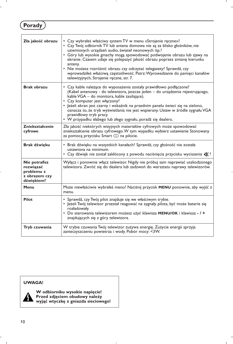 Porady | Philips Flat TV User Manual | Page 155 / 177