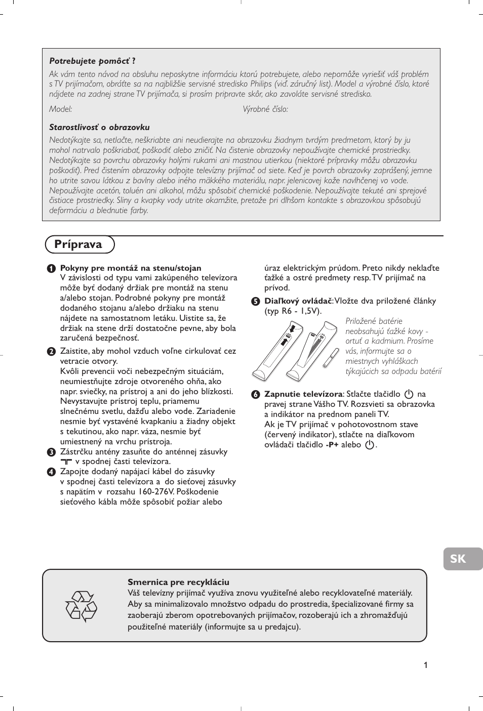 Príprava | Philips Flat TV User Manual | Page 166 / 177