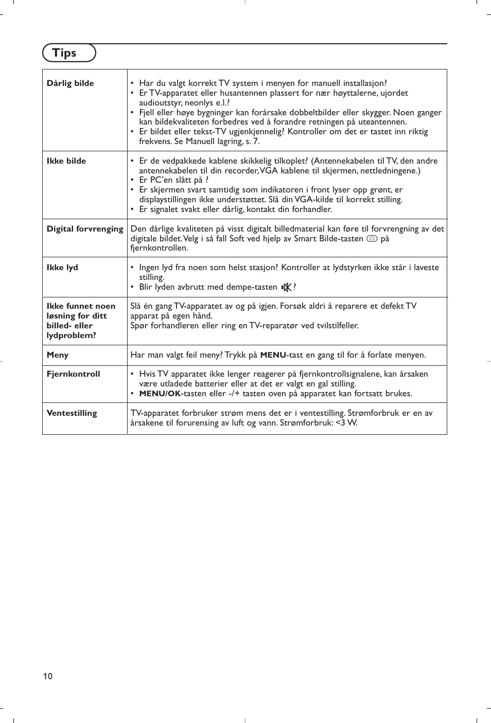 Tips | Philips Flat TV User Manual | Page 73 / 177