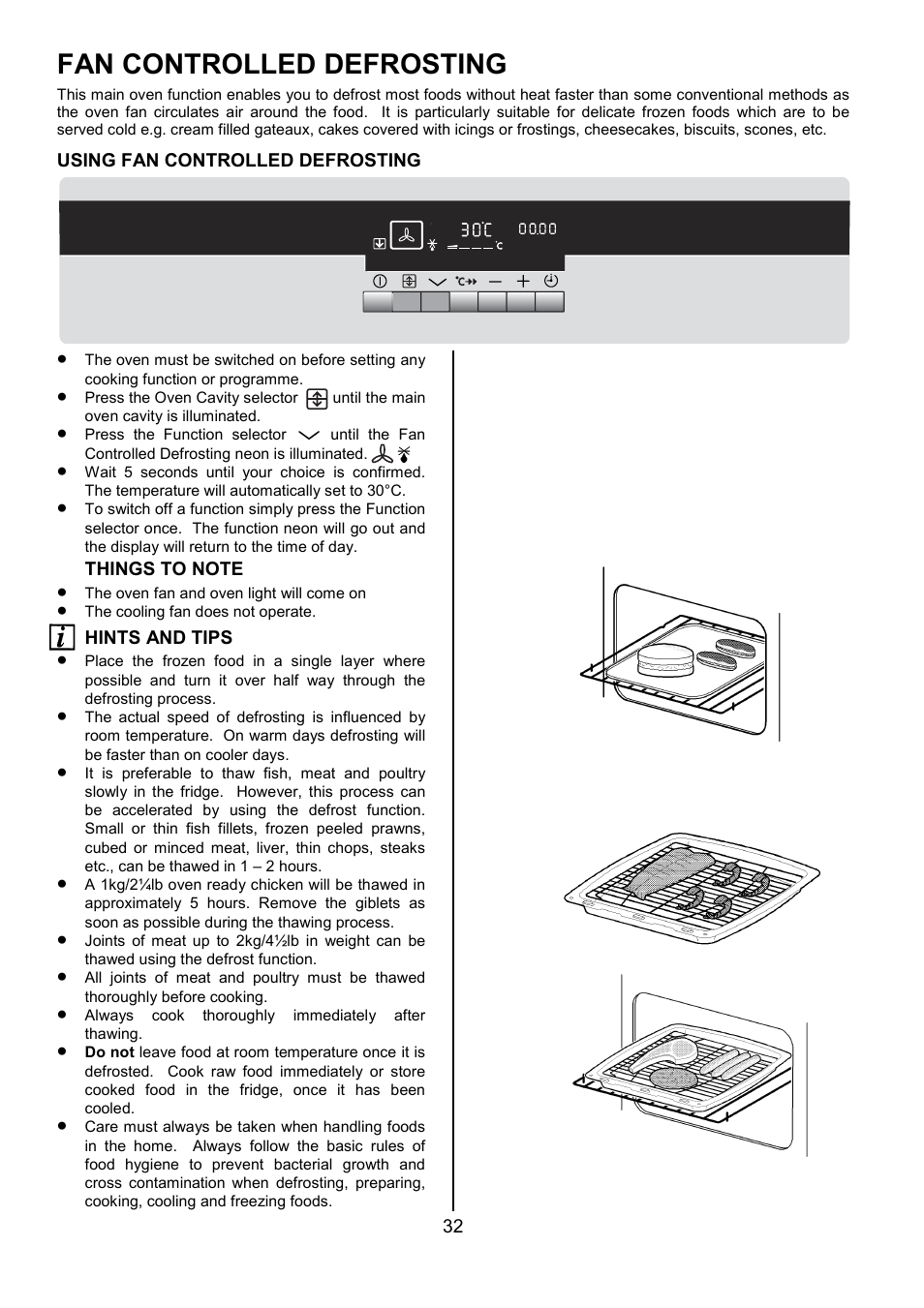 Fan controlled defrosting | AEG COMPETENCE D8800-4 User Manual | Page 32 / 52