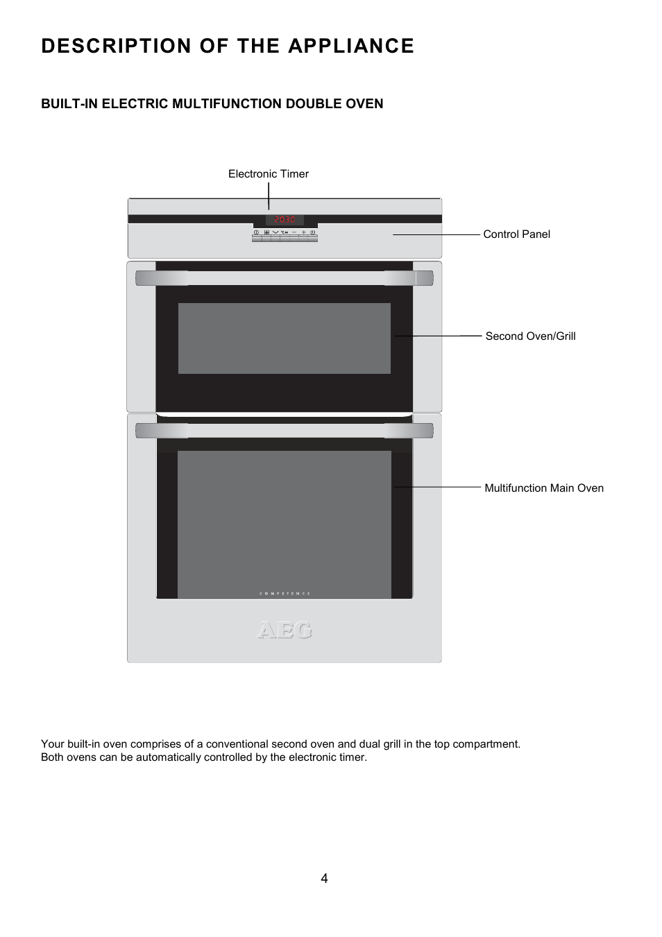Description of the appliance | AEG COMPETENCE D8800-4 User Manual | Page 4 / 52