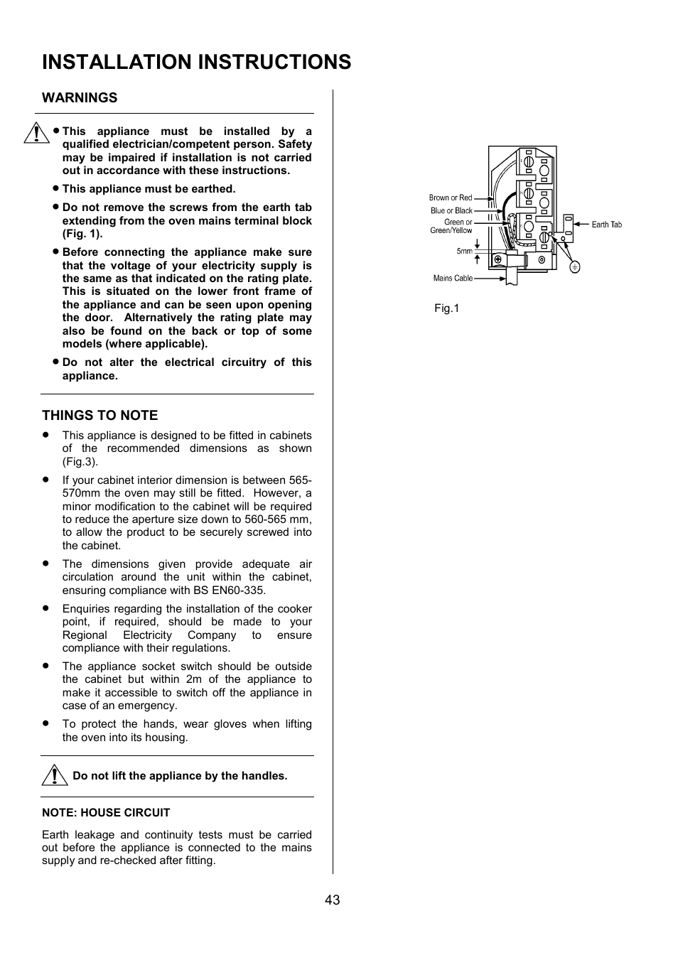 Installation instructions | AEG COMPETENCE D8800-4 User Manual | Page 43 / 52