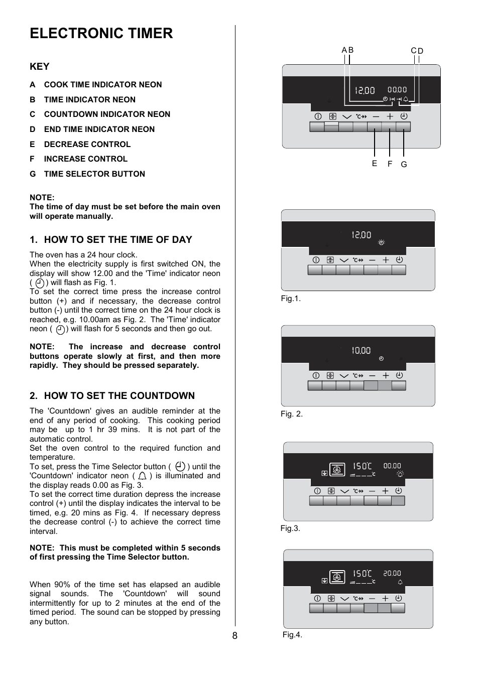 Electronic timer | AEG COMPETENCE D8800-4 User Manual | Page 8 / 52