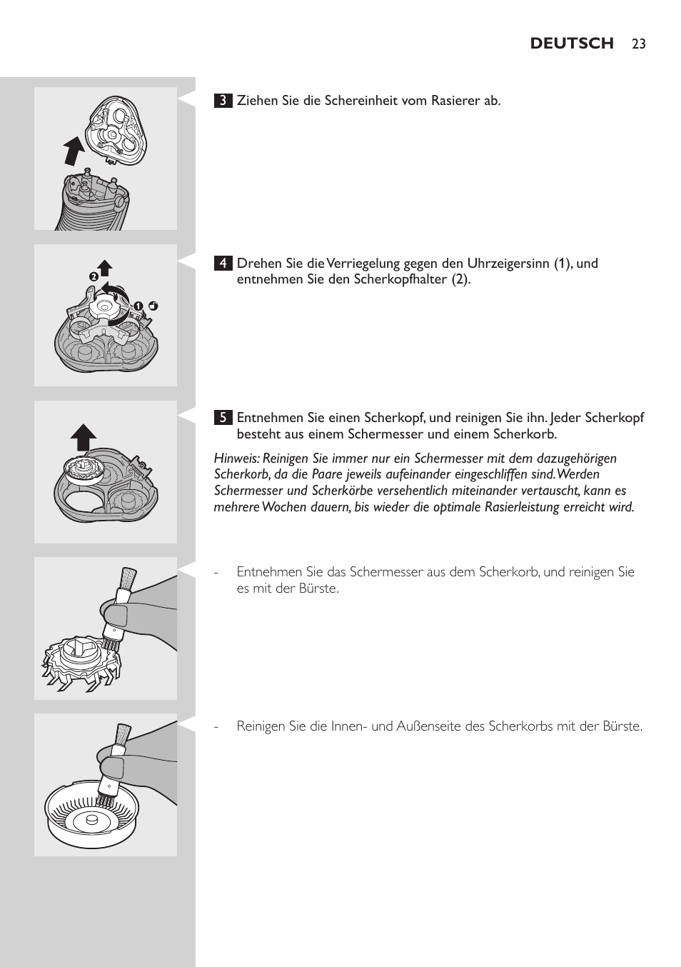 Philips SHAVER Series 3000 afeitadora eléctrica en seco User Manual | Page 23 / 102
