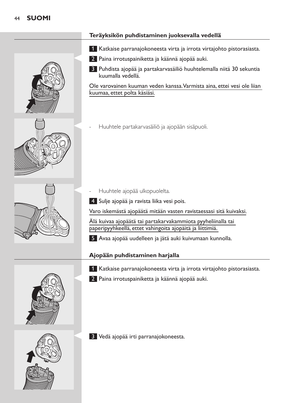 Philips SHAVER Series 3000 afeitadora eléctrica en seco User Manual | Page 44 / 102