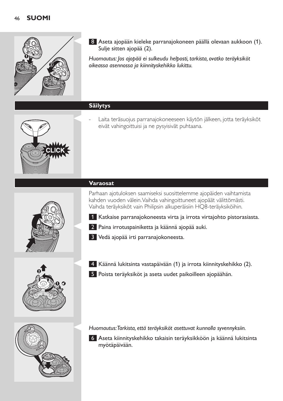 Philips SHAVER Series 3000 afeitadora eléctrica en seco User Manual | Page 46 / 102