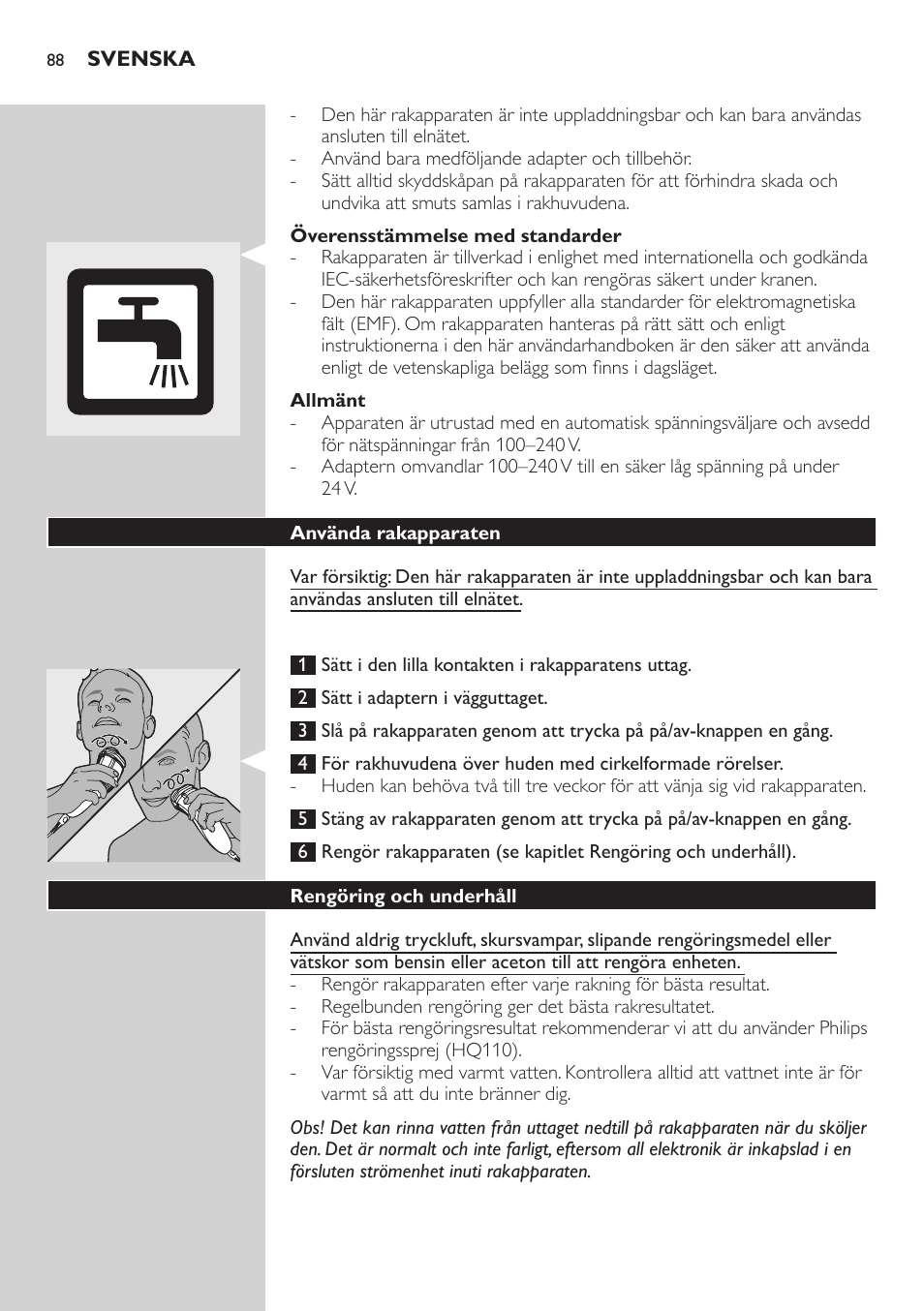 Philips SHAVER Series 3000 afeitadora eléctrica en seco User Manual | Page 88 / 102