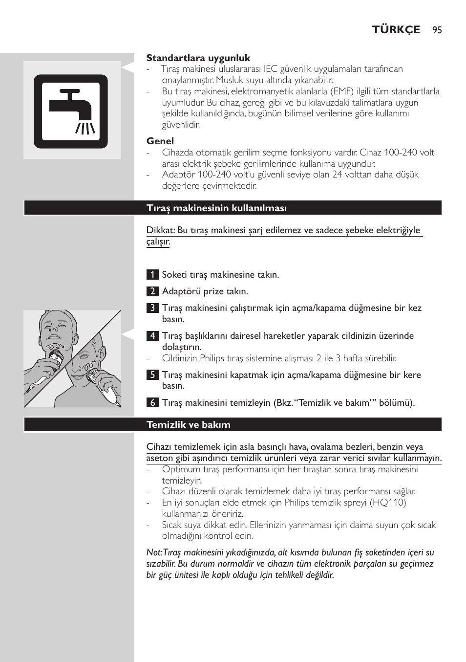 Philips SHAVER Series 3000 afeitadora eléctrica en seco User Manual | Page 95 / 102