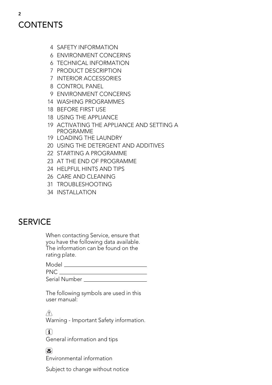 AEG L 98499 FL User Manual | Page 2 / 44
