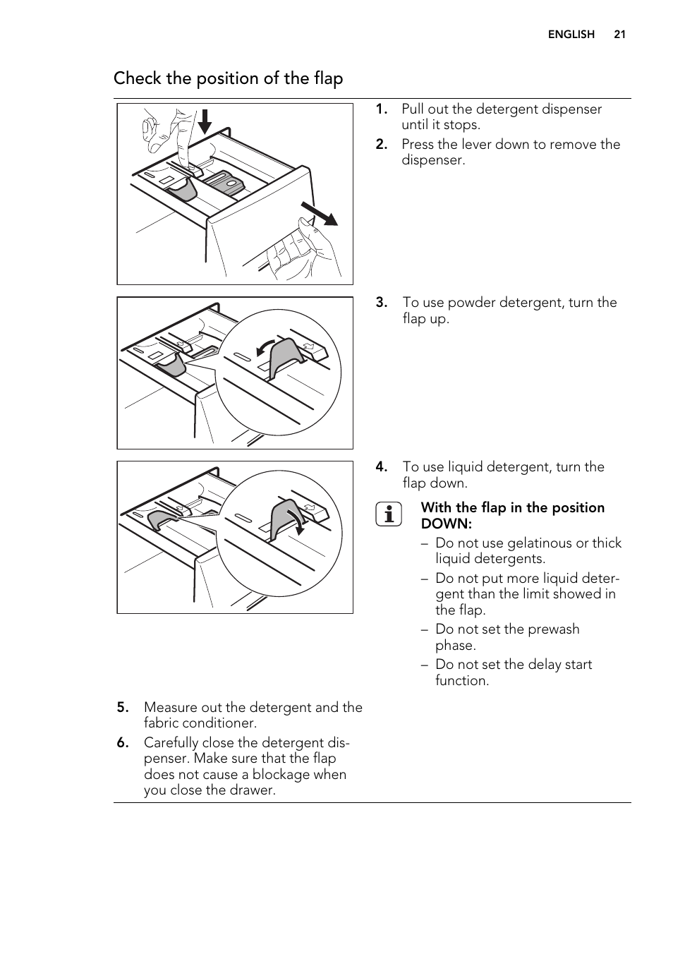 Check the position of the flap | AEG L 98499 FL User Manual | Page 21 / 44
