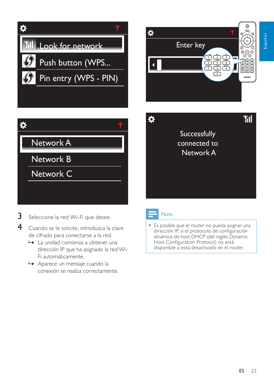 Philips Streamium Sistema Hi-Fi con componentes Wi-Fi User Manual | Page 23 / 78