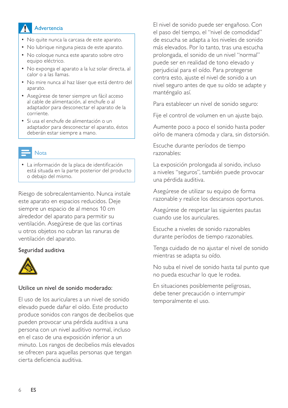 Philips Streamium Sistema Hi-Fi con componentes Wi-Fi User Manual | Page 6 / 78