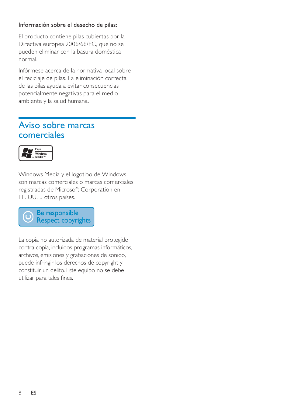 Aviso sobre marcas comerciales | Philips Streamium Sistema Hi-Fi con componentes Wi-Fi User Manual | Page 8 / 78