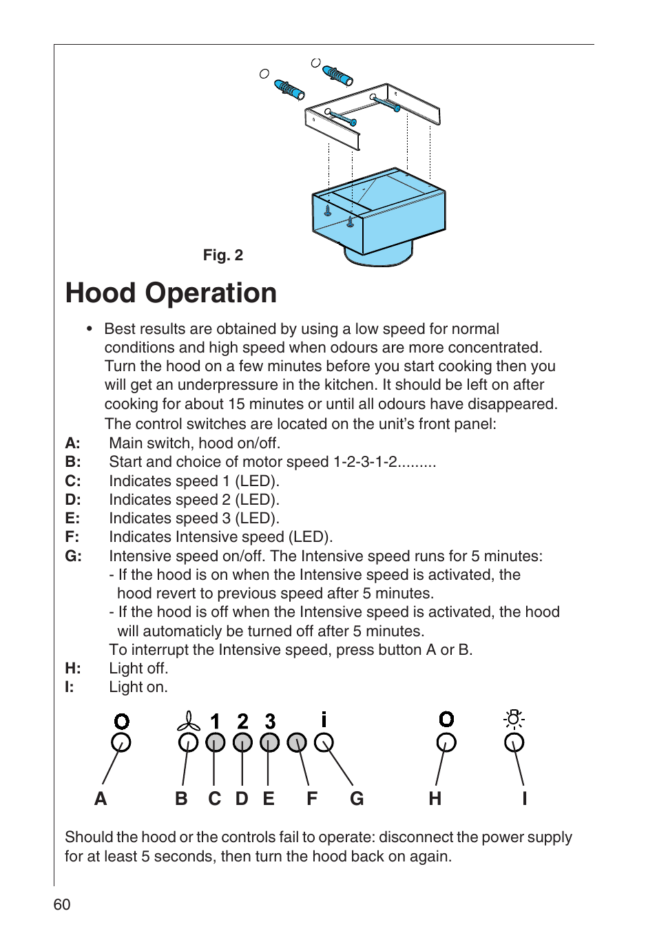 Hood operation | AEG 3010 D User Manual | Page 6 / 17