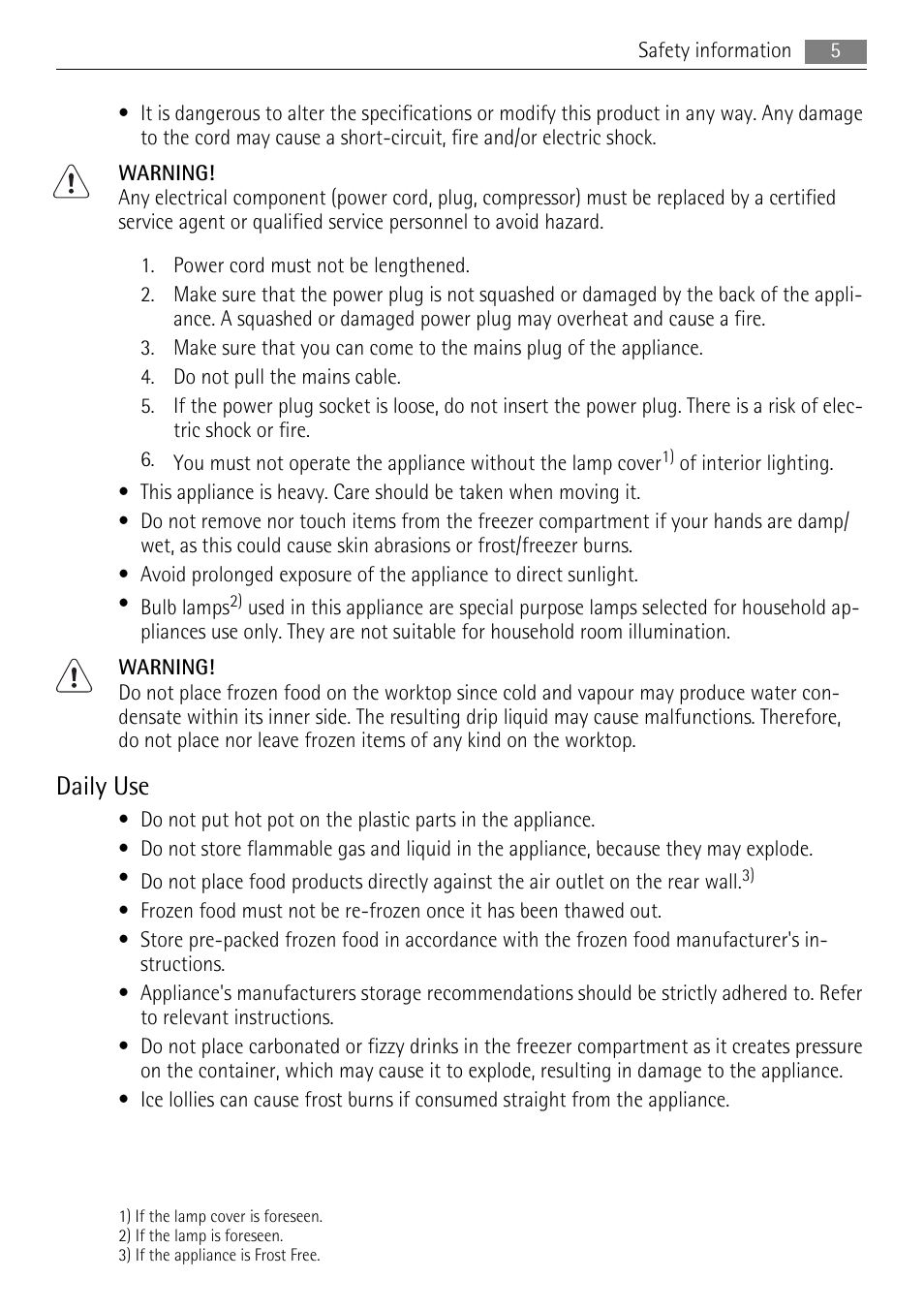 Daily use | AEG A81000TNX0 User Manual | Page 5 / 20
