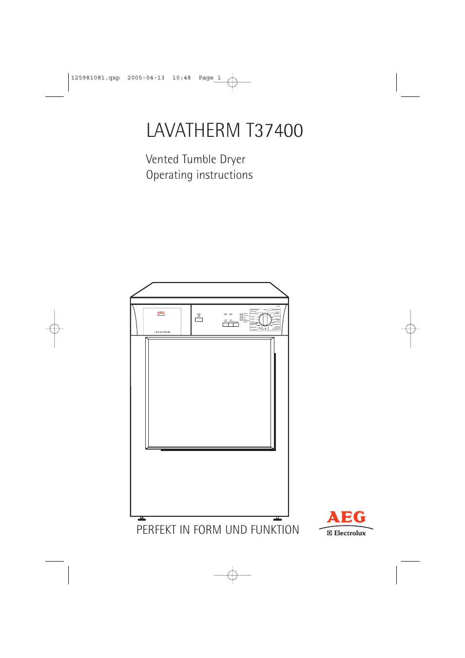 AEG LAVATHERM T37400 User Manual | 28 pages