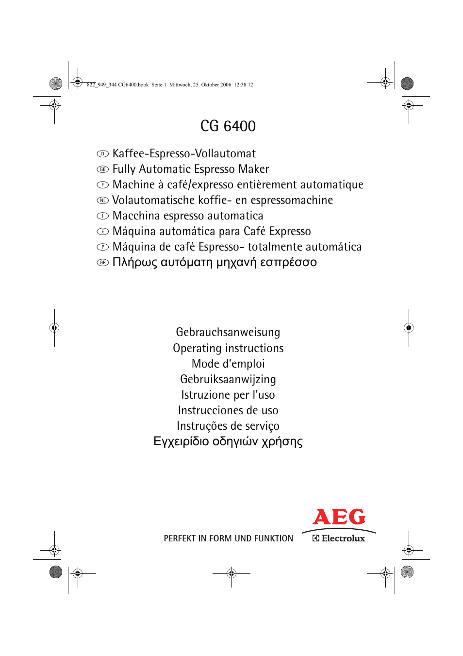 AEG CG 6400 User Manual | 33 pages