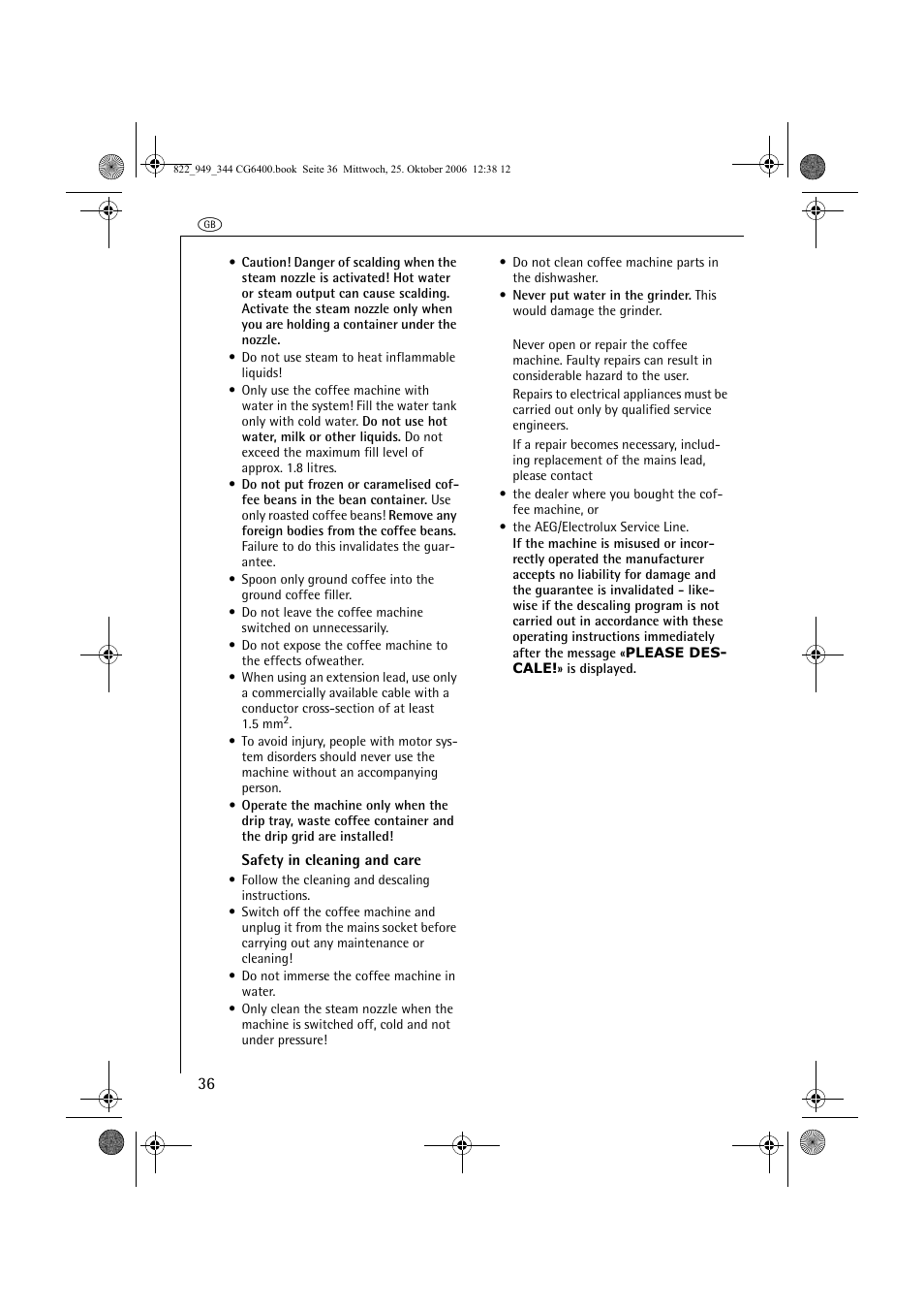 AEG CG 6400 User Manual | Page 10 / 33