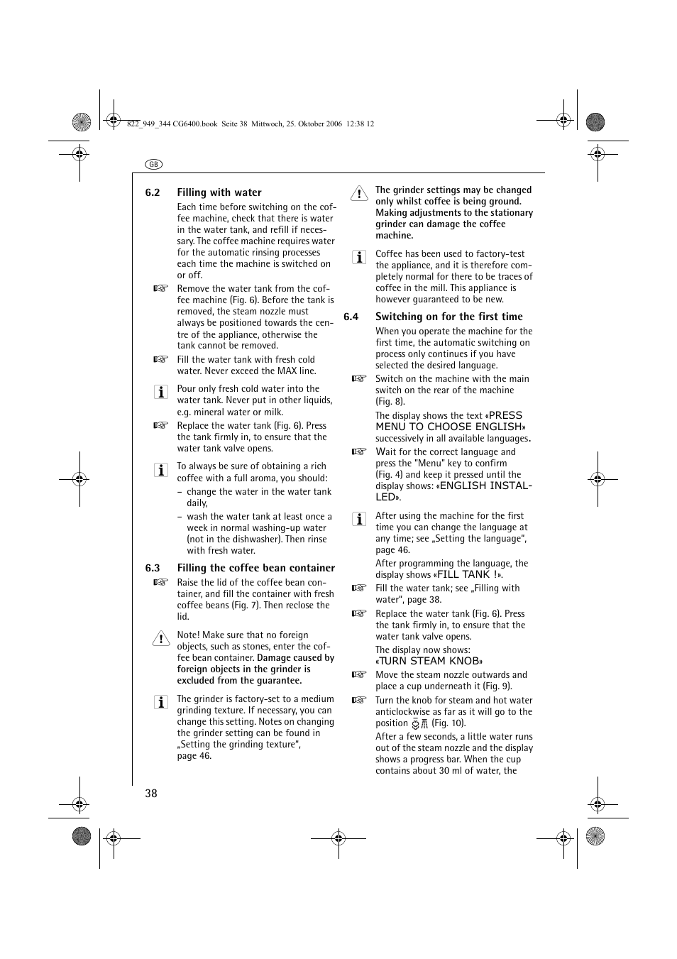 AEG CG 6400 User Manual | Page 12 / 33