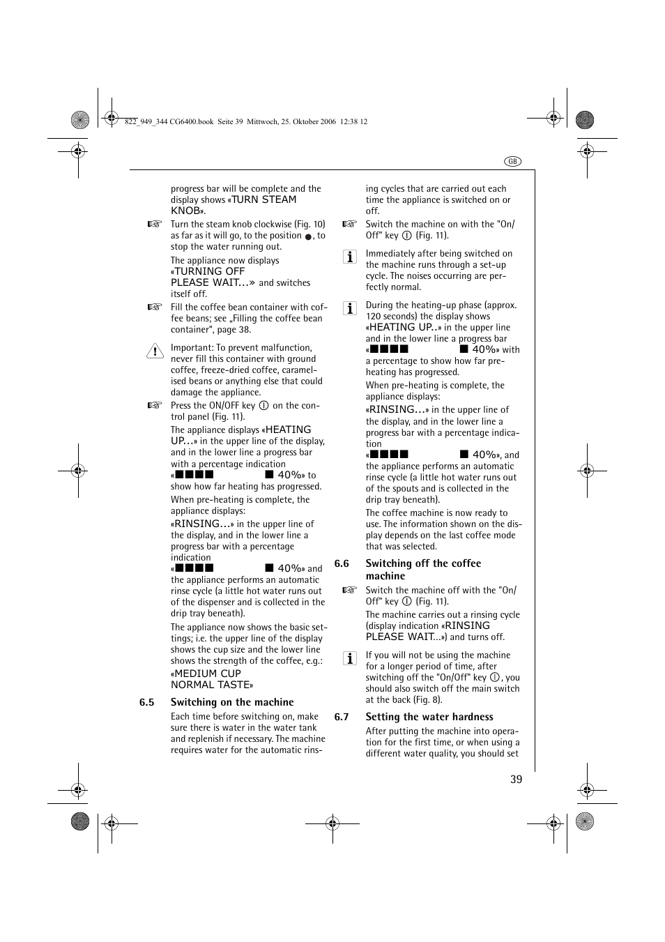 AEG CG 6400 User Manual | Page 13 / 33