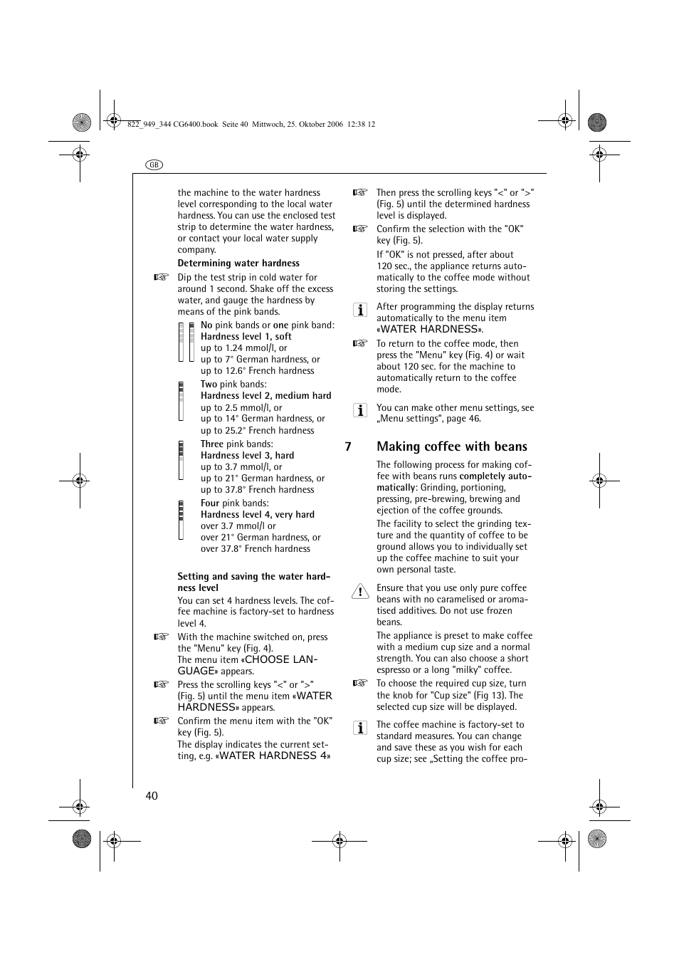 7making coffee with beans | AEG CG 6400 User Manual | Page 14 / 33