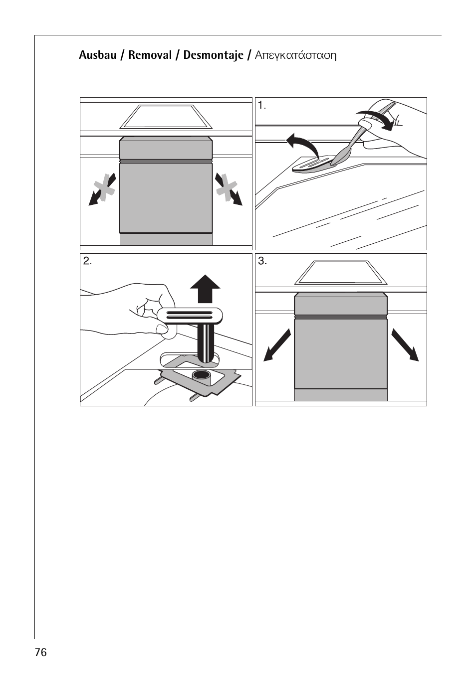 76 ausbau / removal / desmontaje / брегкбфьуфбуз | AEG 61000M User Manual | Page 20 / 24