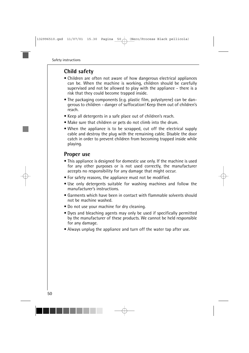 Child safety, Proper use | AEG LAVAMAT TRIATHLON 60820 User Manual | Page 6 / 43