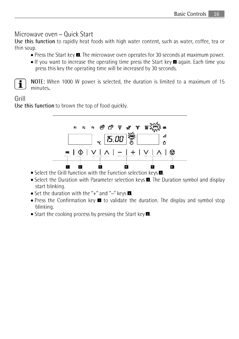 Microwave oven - quick start, Grill | AEG MCC 3881 E-M  EN User Manual | Page 17 / 46