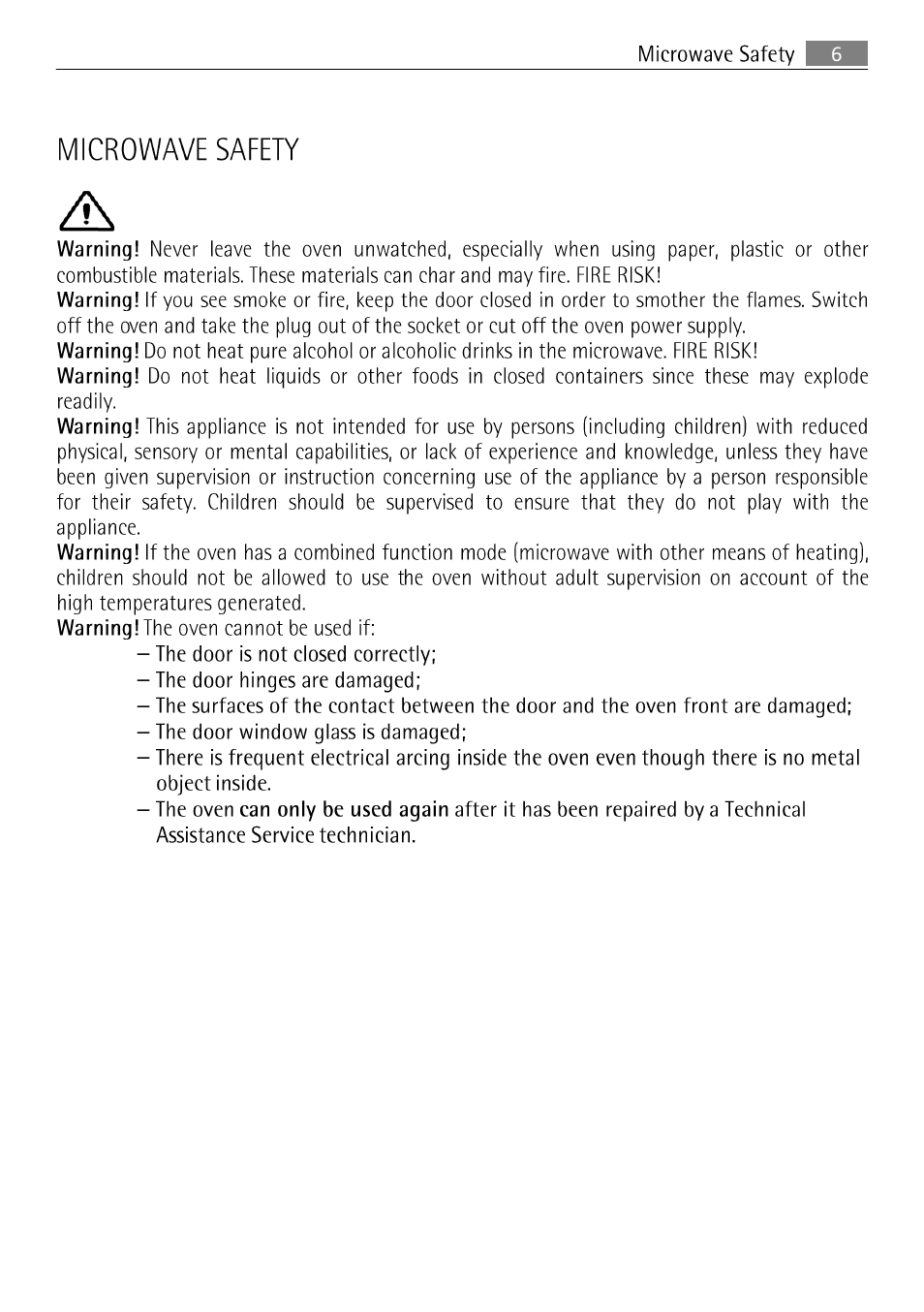 Microwave safety, 6 microwave safety | AEG MCC 3881 E-M  EN User Manual | Page 7 / 46