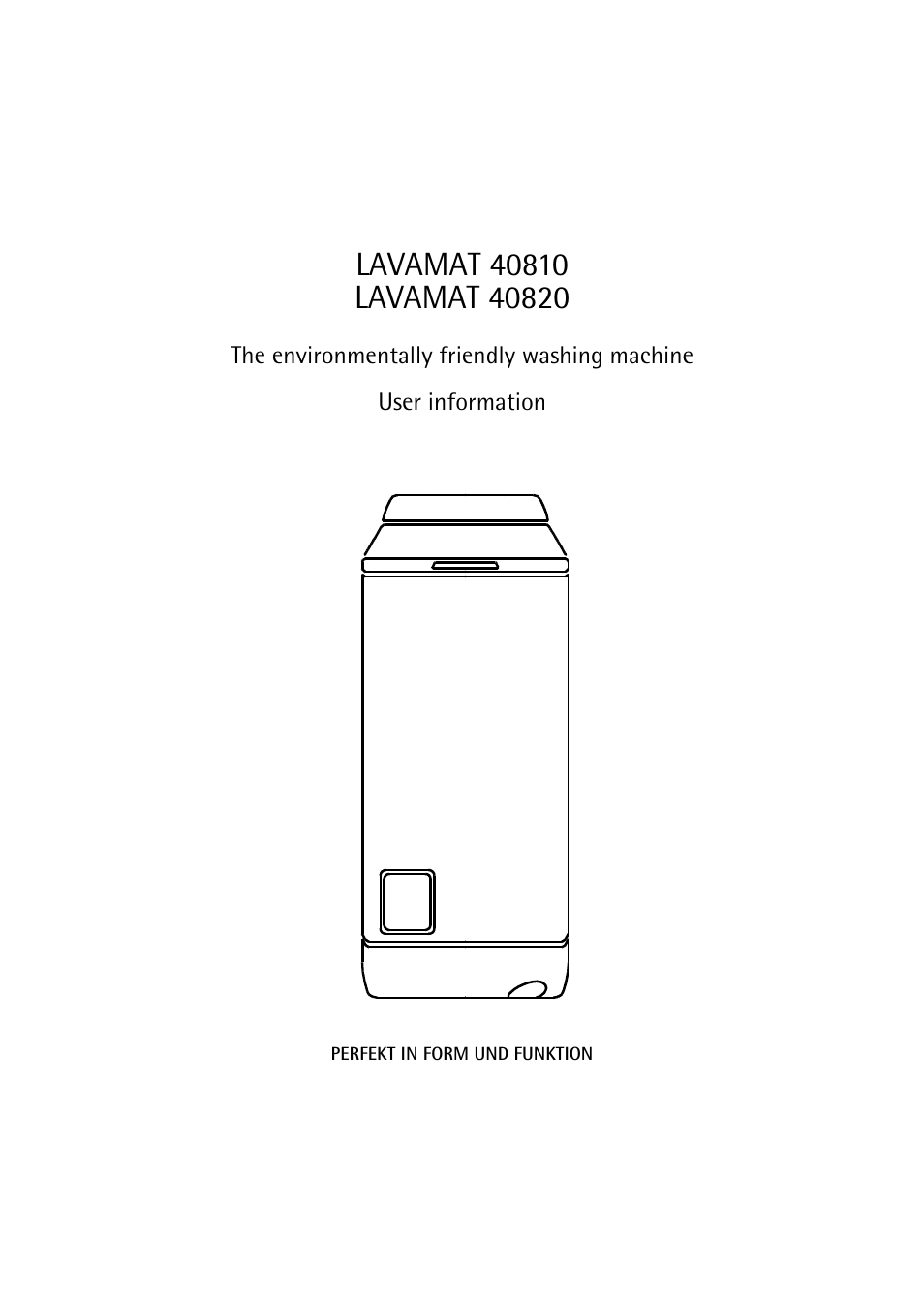 AEG LAVAMAT 40820 User Manual | 32 pages