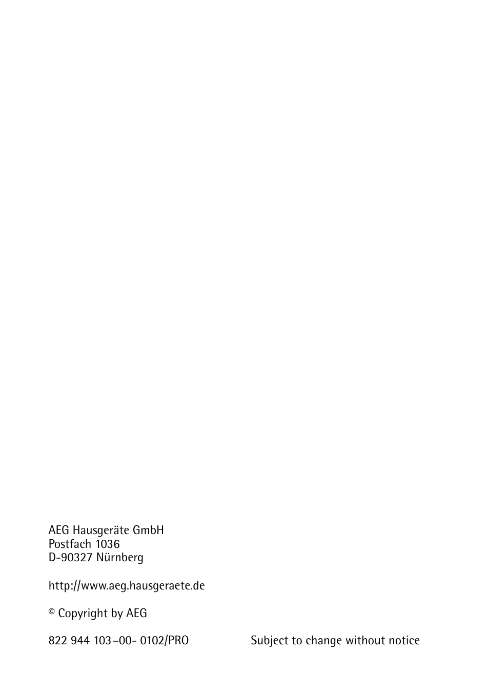 AEG LAVATHERM T 520 User Manual | Page 36 / 36