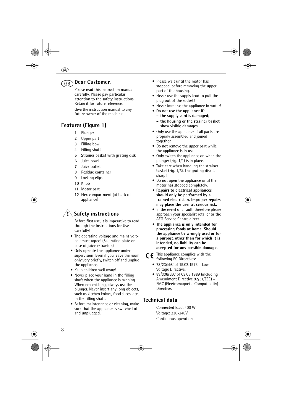 AEG ESF 103.1 User Manual | Page 5 / 9