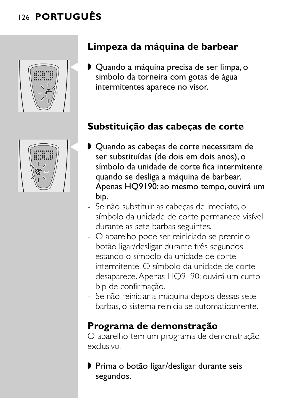 Philips Afeitadora eléctrica User Manual | Page 124 / 160