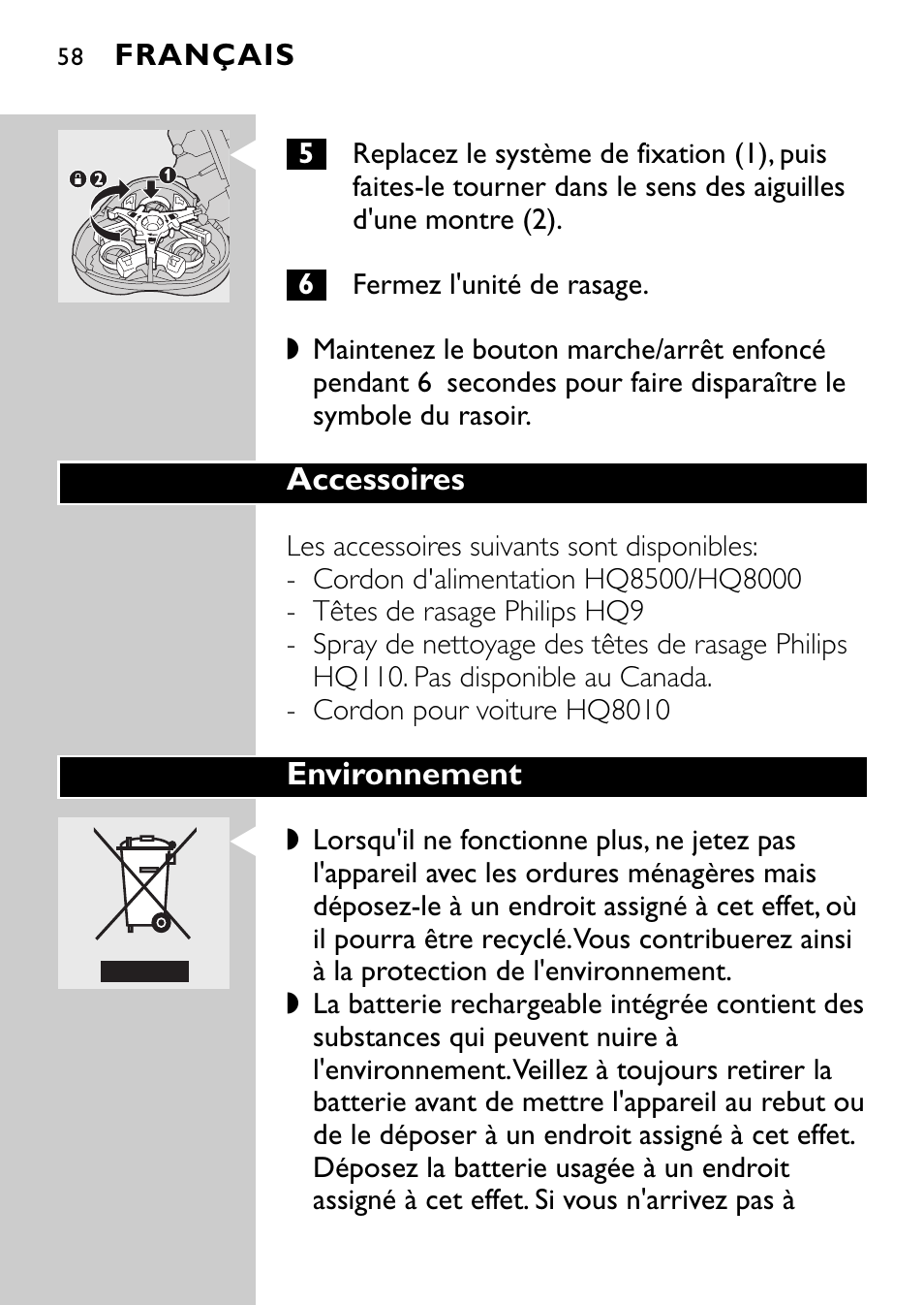 Philips Afeitadora eléctrica User Manual | Page 56 / 160