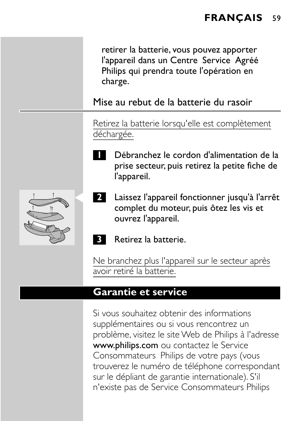 Philips Afeitadora eléctrica User Manual | Page 57 / 160