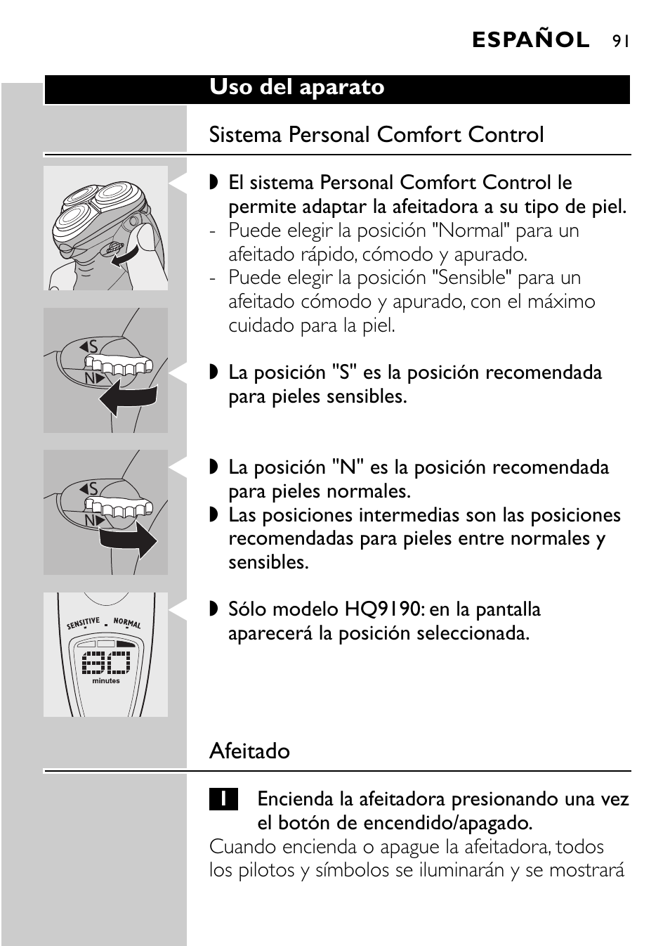 Philips Afeitadora eléctrica User Manual | Page 89 / 160