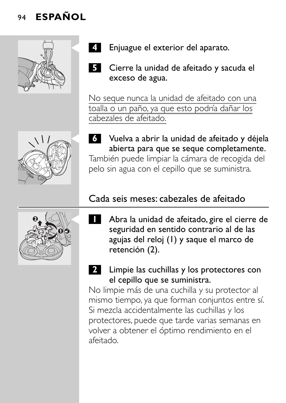 Philips Afeitadora eléctrica User Manual | Page 92 / 160