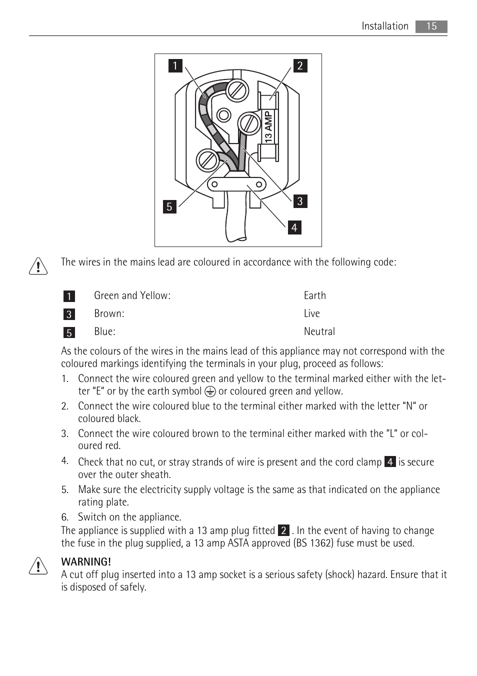 AEG AGN71200F0 User Manual | Page 15 / 20