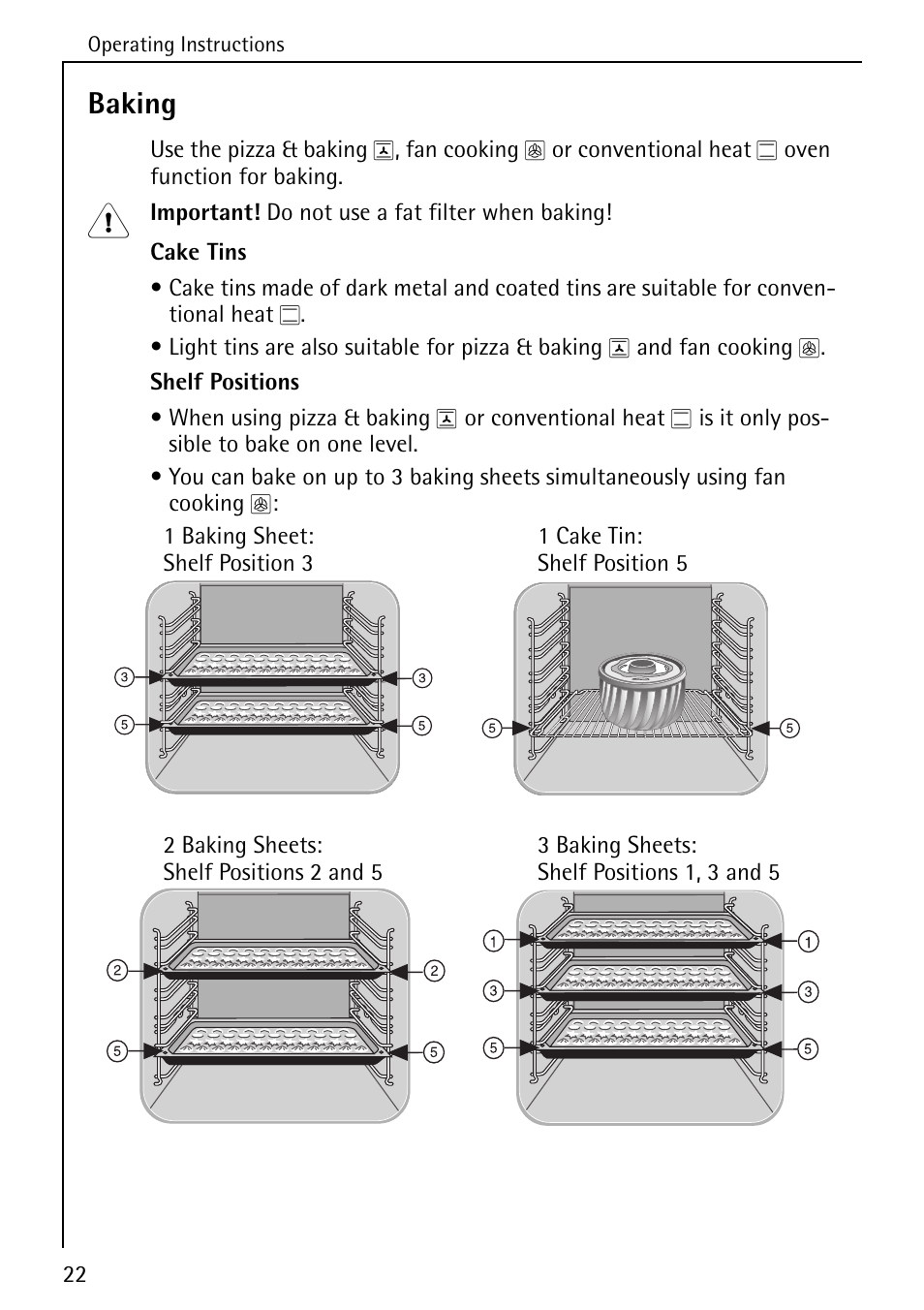 Baking | AEG COMPETENCE 5033 V User Manual | Page 22 / 52