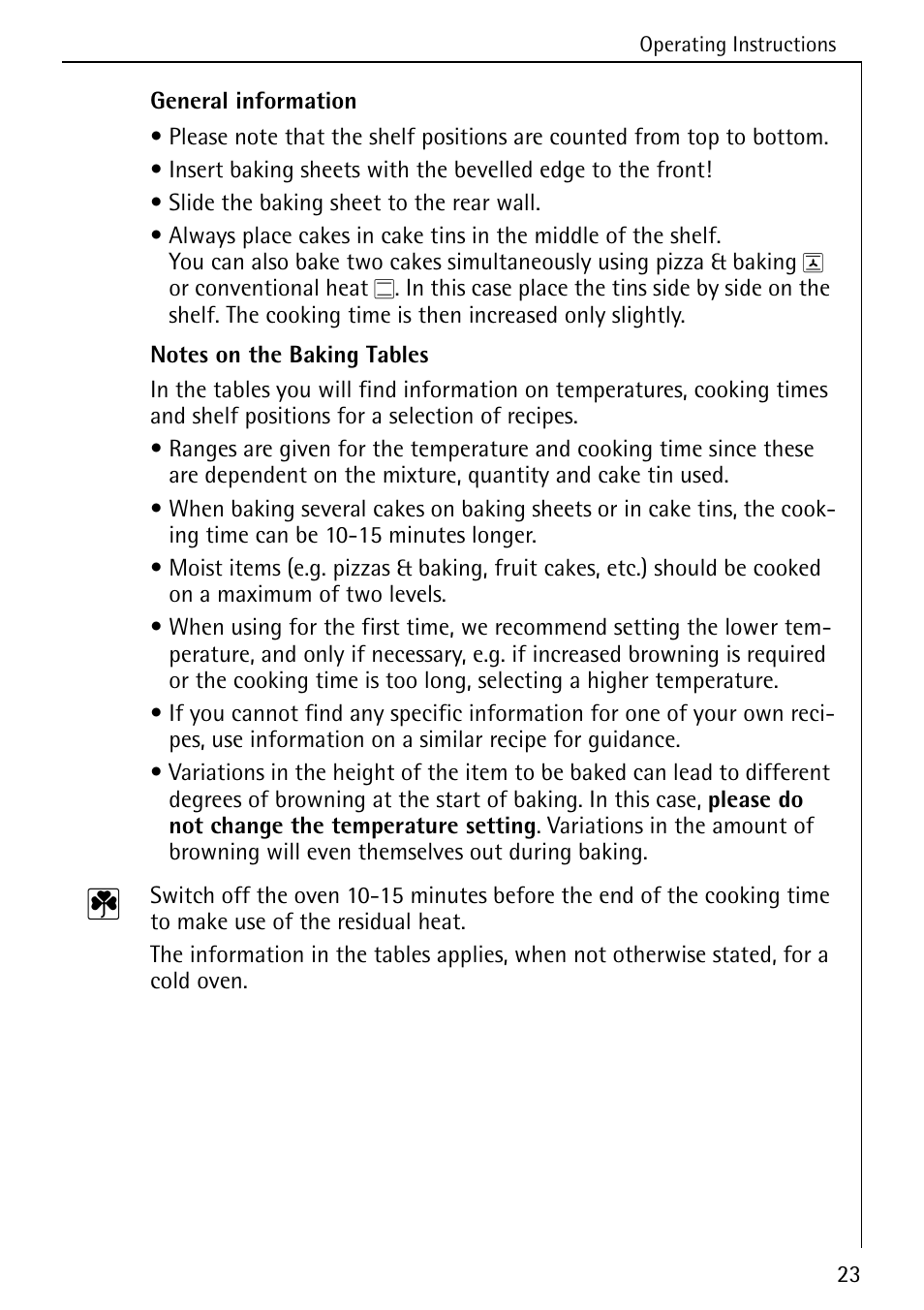 AEG COMPETENCE 5033 V User Manual | Page 23 / 52