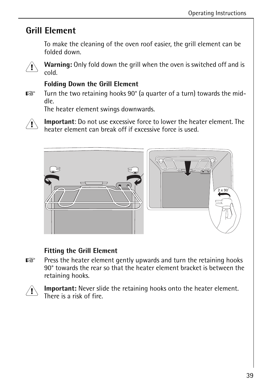 Grill element | AEG COMPETENCE 5033 V User Manual | Page 39 / 52