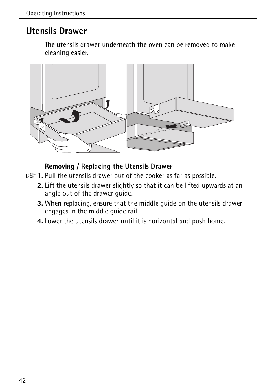 Utensils drawer | AEG COMPETENCE 5033 V User Manual | Page 42 / 52