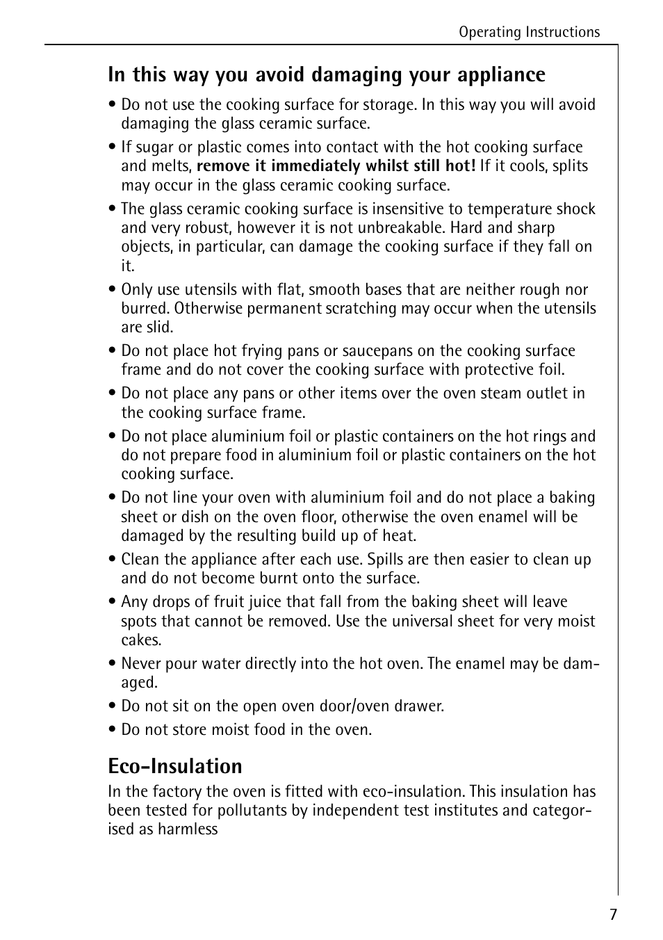 Eco-insulation | AEG COMPETENCE 5033 V User Manual | Page 7 / 52