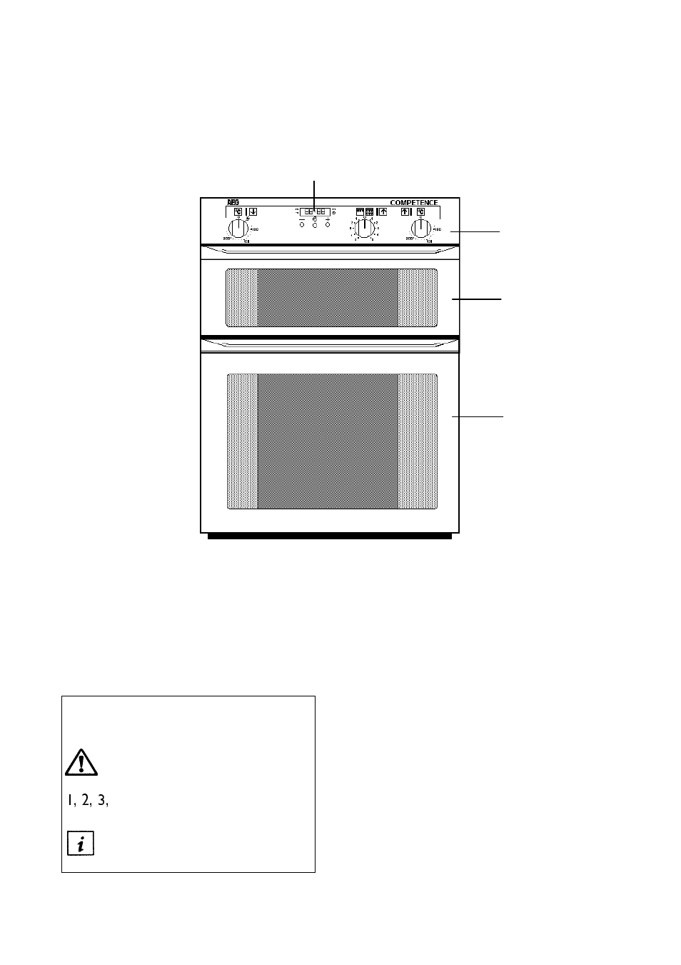 Description of the oven, Build-in electric fanned double oven | AEG D2160-1 User Manual | Page 4 / 40